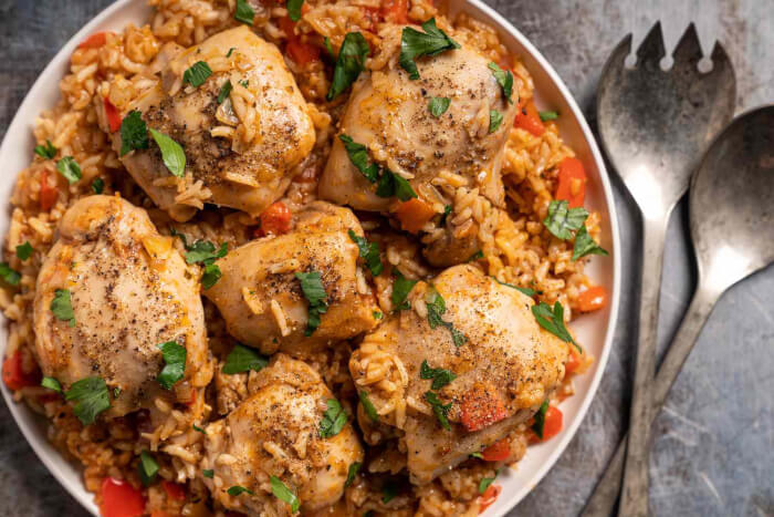 Chicken and Rice, Instant Pot Chicken Thighs and Rice