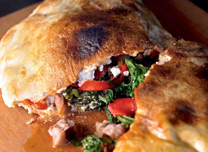 Ricotta Cheese, Loaded calzone with chicken and veggies