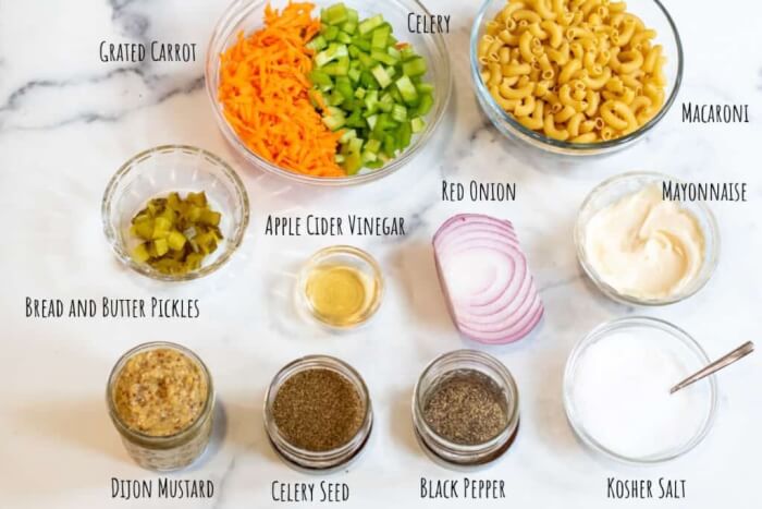 Ingredients of Macaroni Salad