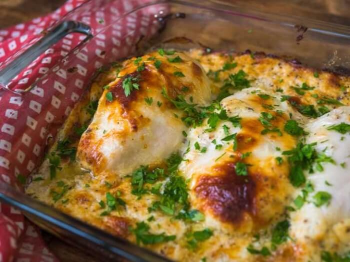 Smothered cheesy sour cream chicken