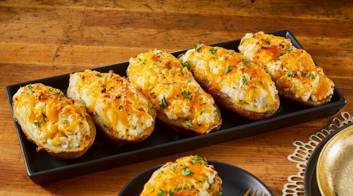 Baked potatoes with cheese