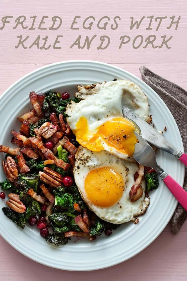 keto Fried Eggs With Kale And Pork