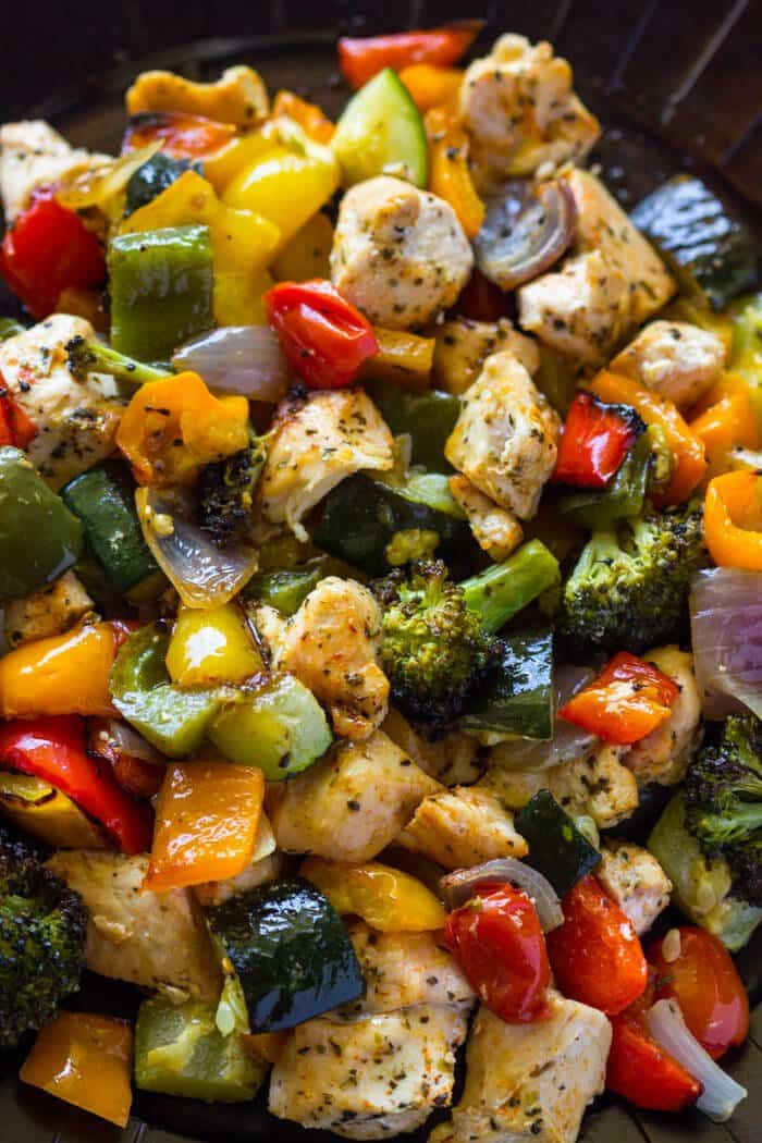 11. Healthy Roasted Chicken Breast Pieces and Veggies
