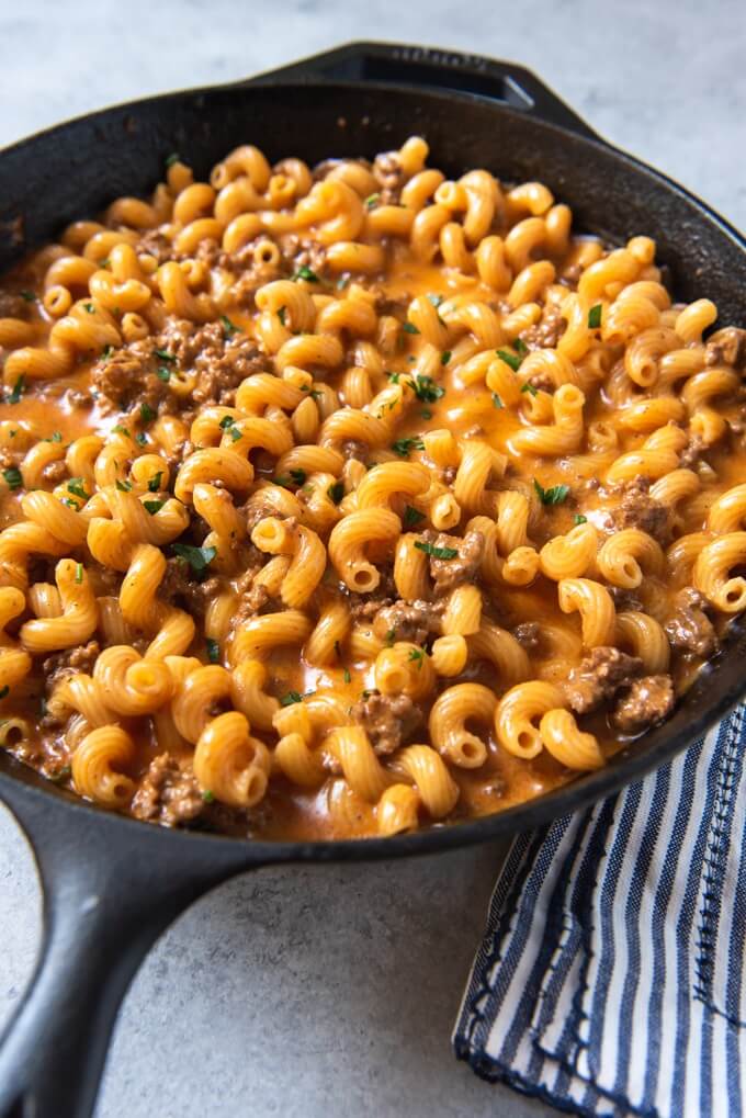 easy dinner with mac and cheese noodles