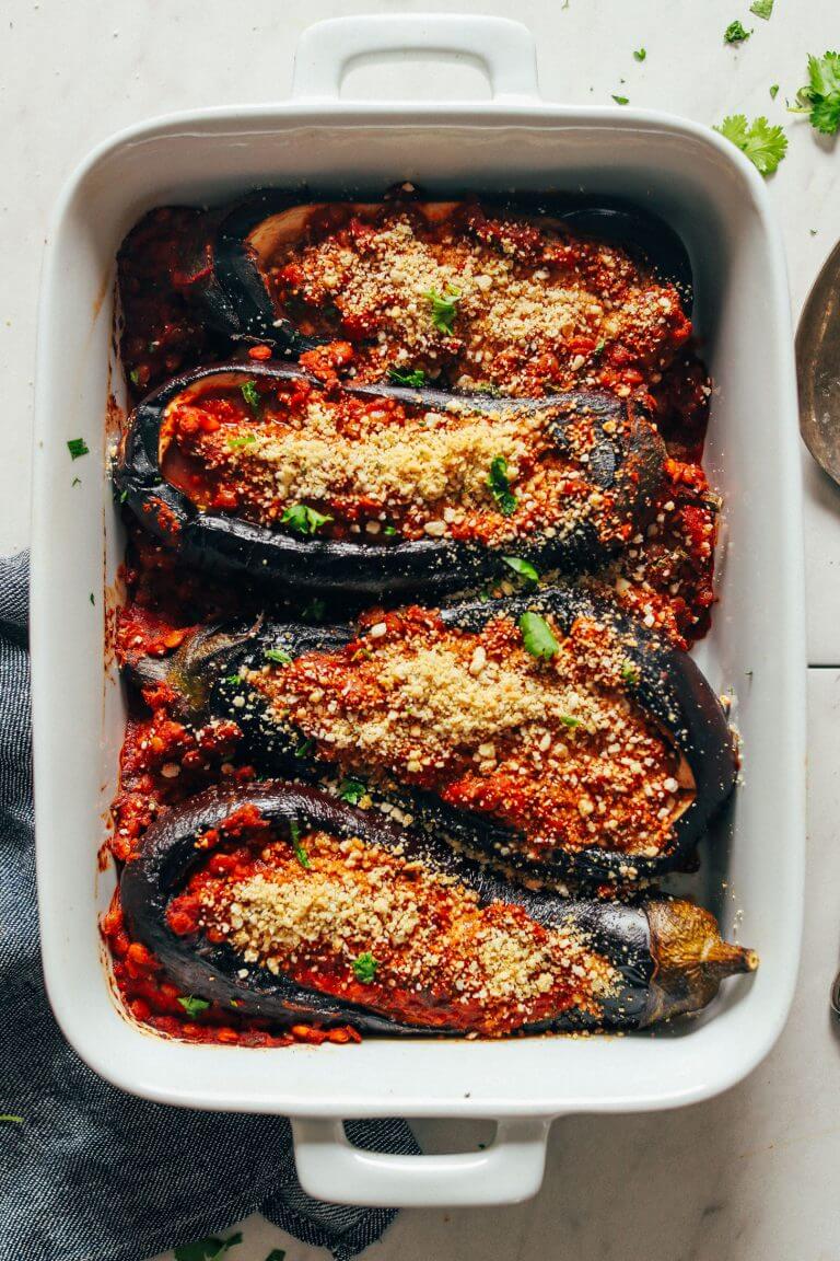 #11 Moroccan Lentil Stuffed Eggplants