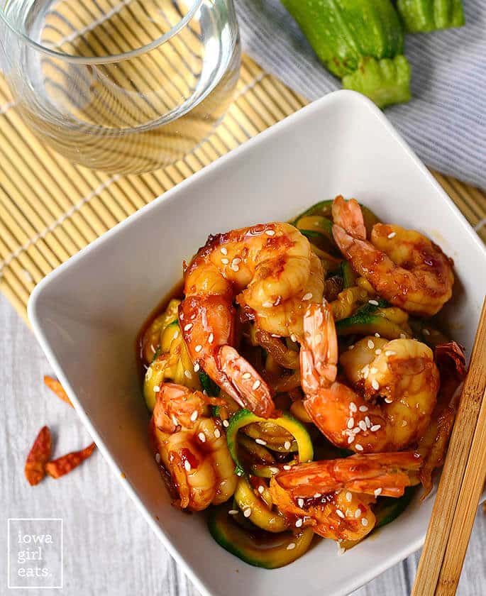 #16 Sweet Chili Sesame Shrimp and Zoodles
