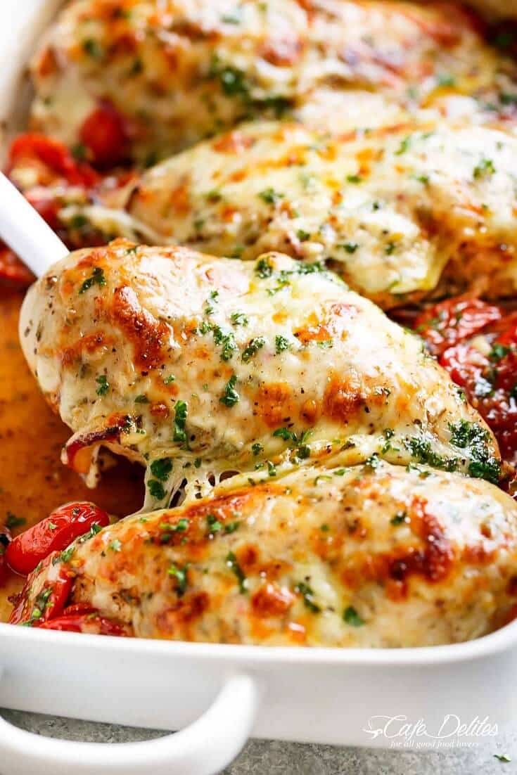 12 Balsamic Baked Chicken Breasts with Mozzarella