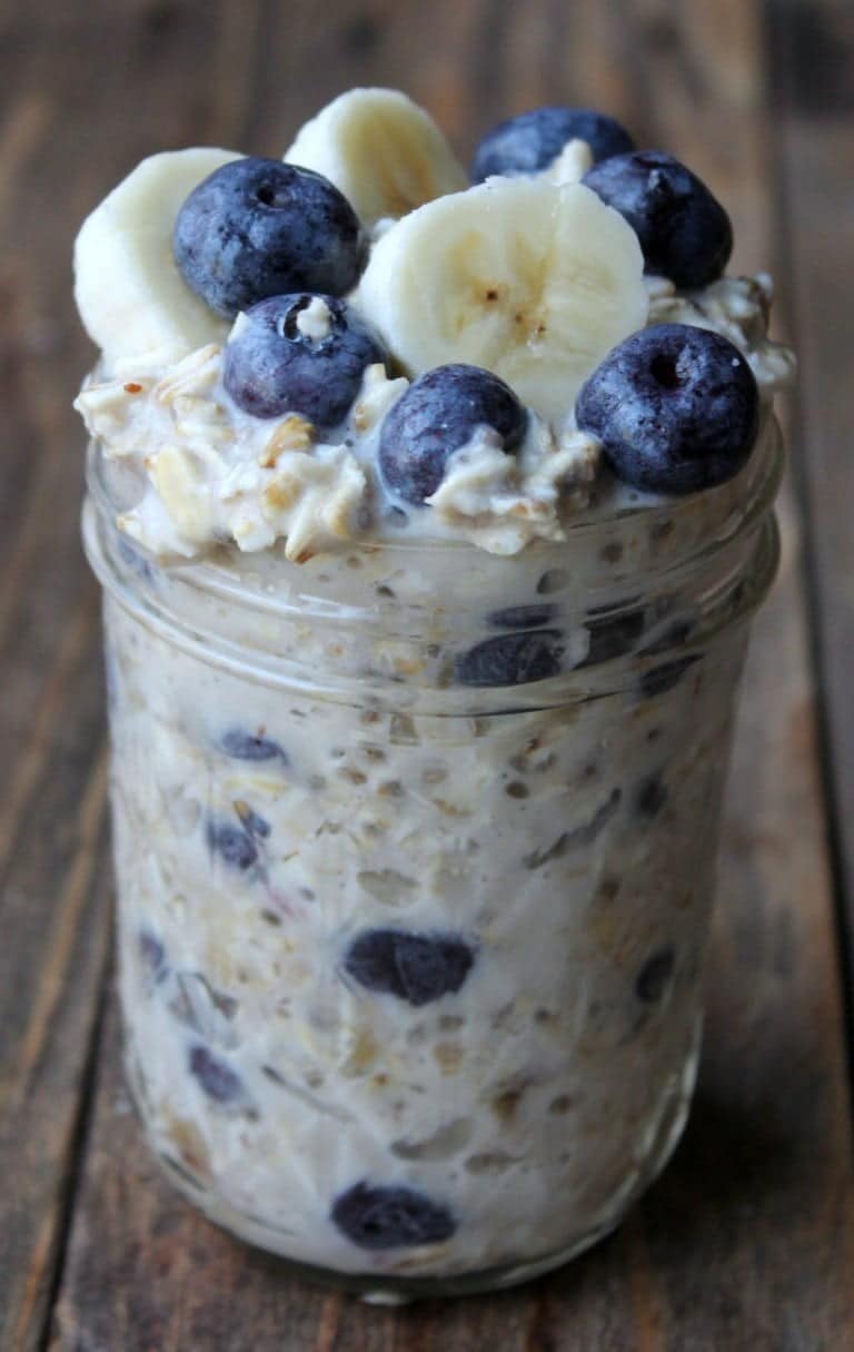 Bluberry Overnight Banana Oats