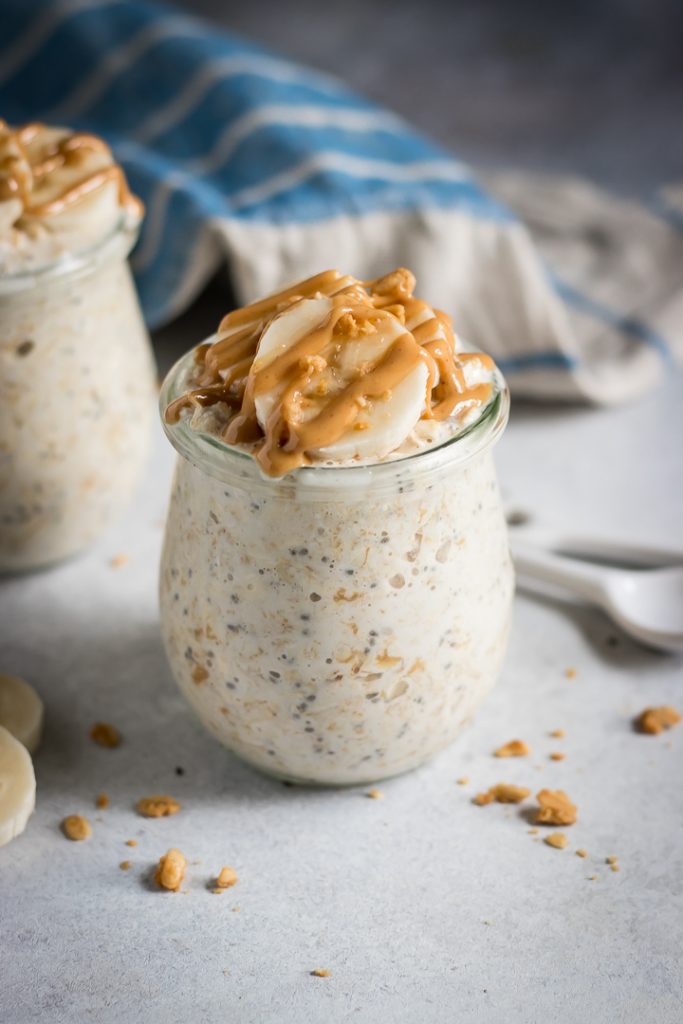 Peanut Butter Banana Protein Overnight Oats