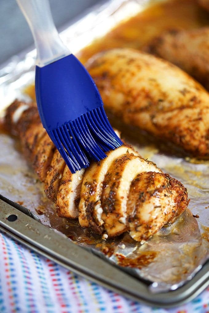 4 Oven Baked Chicken Breasts with Paprika Chili Powder and Butter