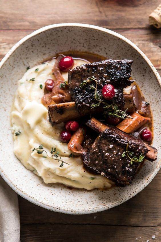 Red Wine Cranberry Braised Short Ribs