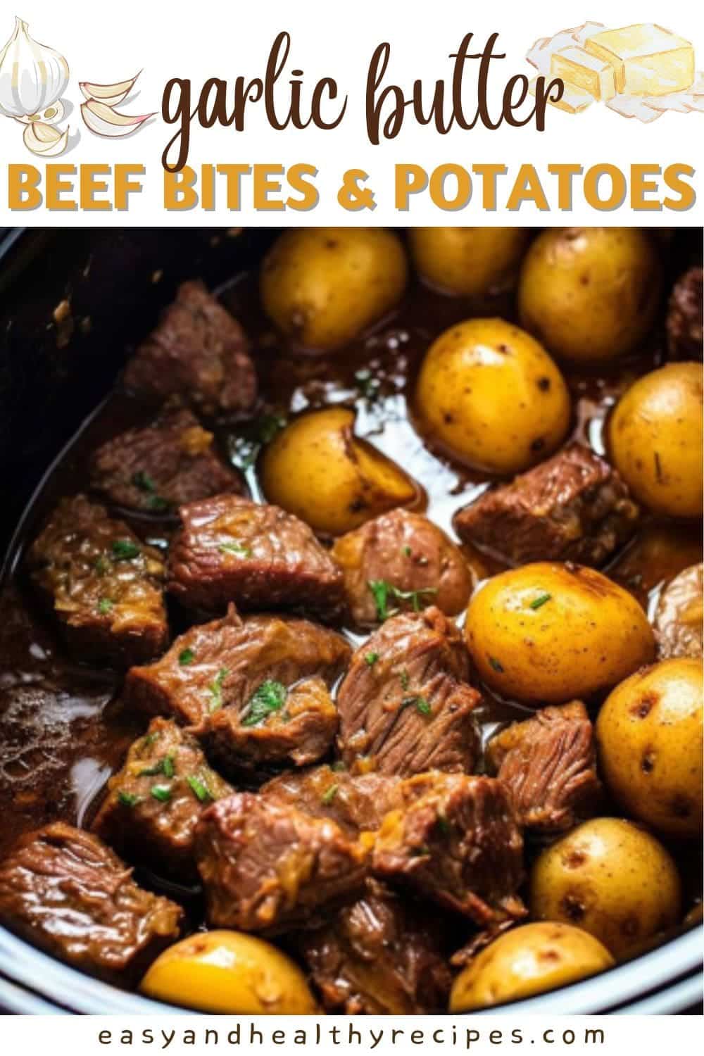 Garlic Butter Beef Bites And Potatoes