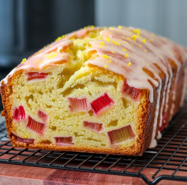 Lemon Rhubarb Loaf With Glaze - Easy and Healthy Recipes