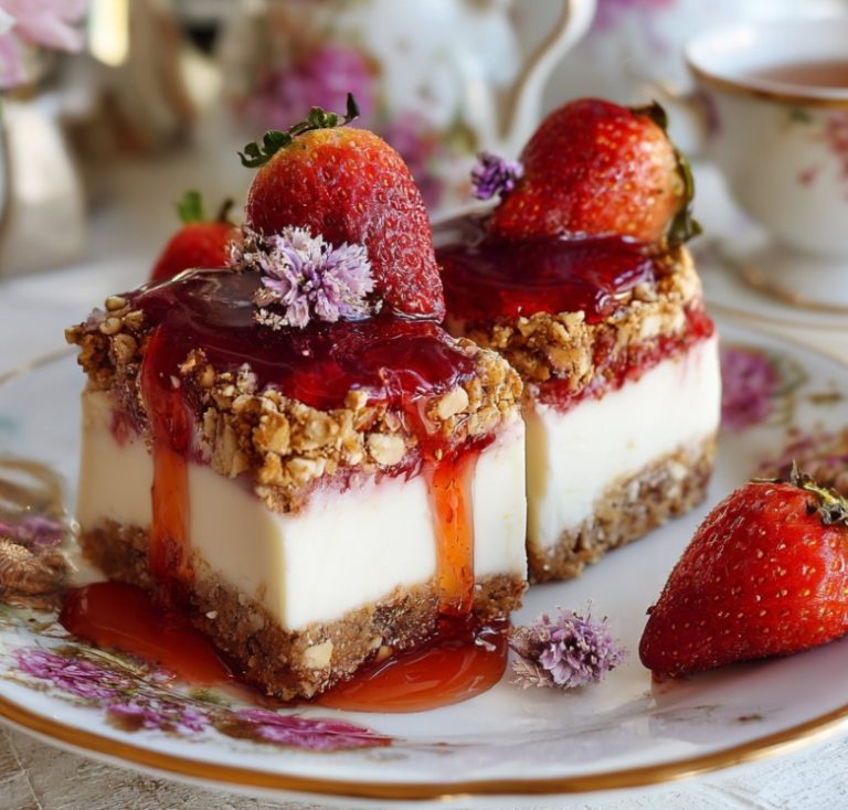 Creamy Strawberry Crunch Cheesecake Chunks - Easy and Healthy Recipes