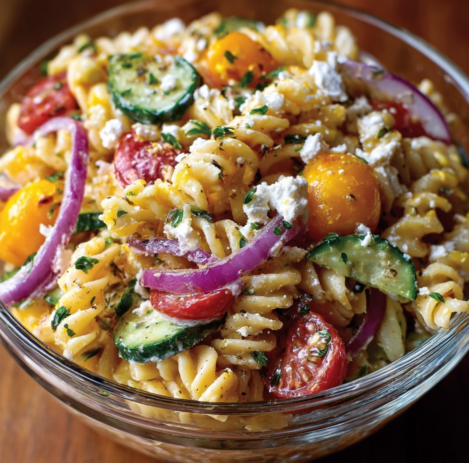 Vibrant Layered Pasta Salad Bowl Easy And Healthy Recipes