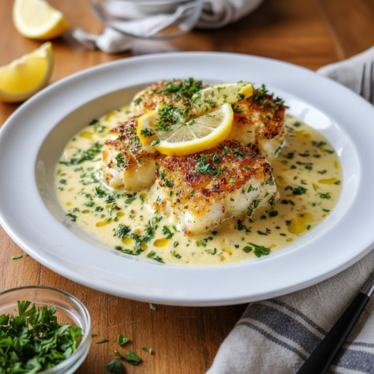 Creamy Baked Cod In Coconut Lemon Cream Sauce - Easy and Healthy Recipes