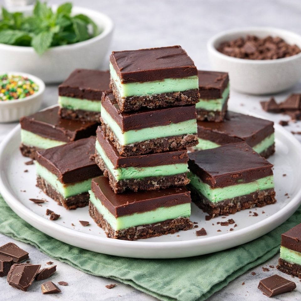 Easy Mint Chocolate Squares - Easy and Healthy Recipes