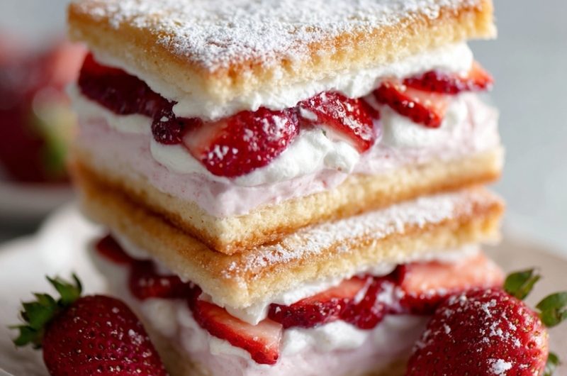 Delicate Strawberry Cream Sandwiches